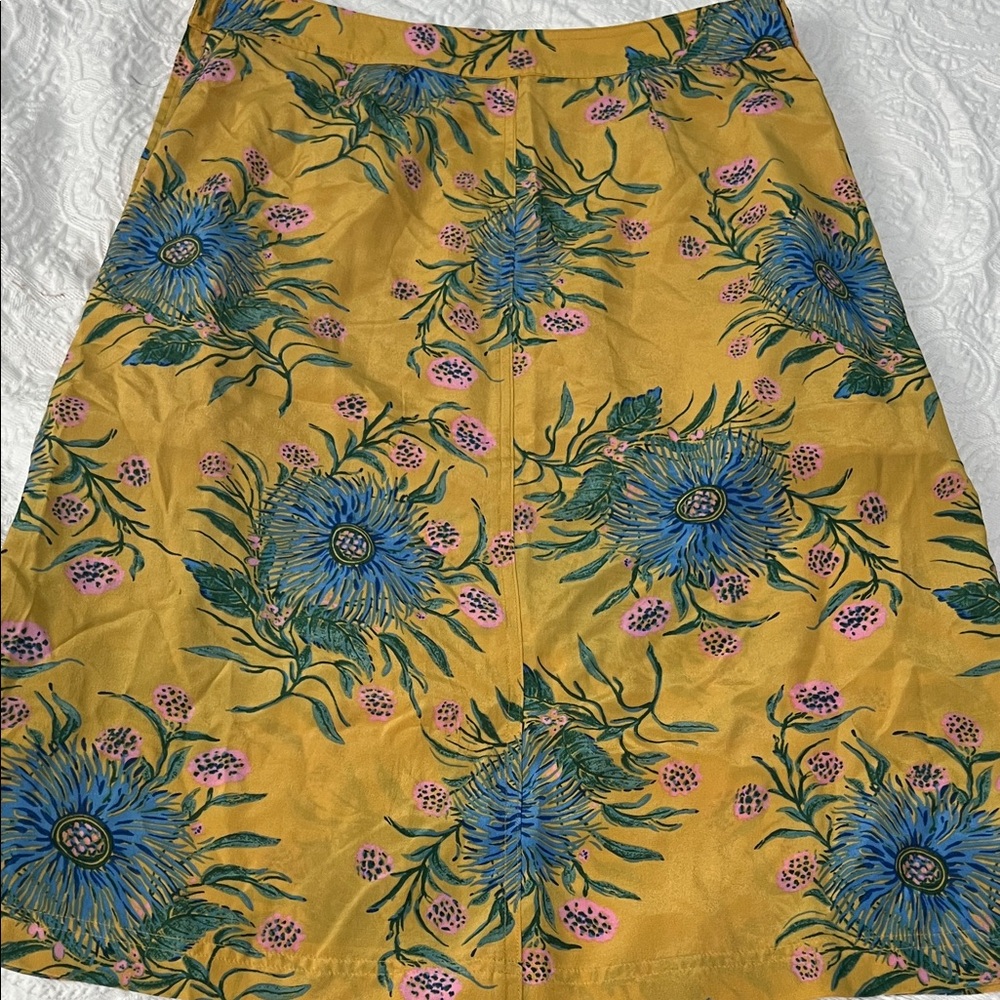 Madewell Skirt Women Size 8 Yellow Floral A-Line Skirt floral colorful - Picture 10 of 10